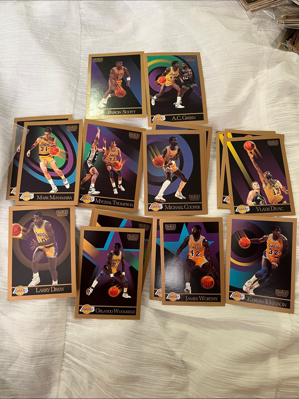NBA Los Angeles Lakers Purple, Gold & Black Collectible Player Card Set